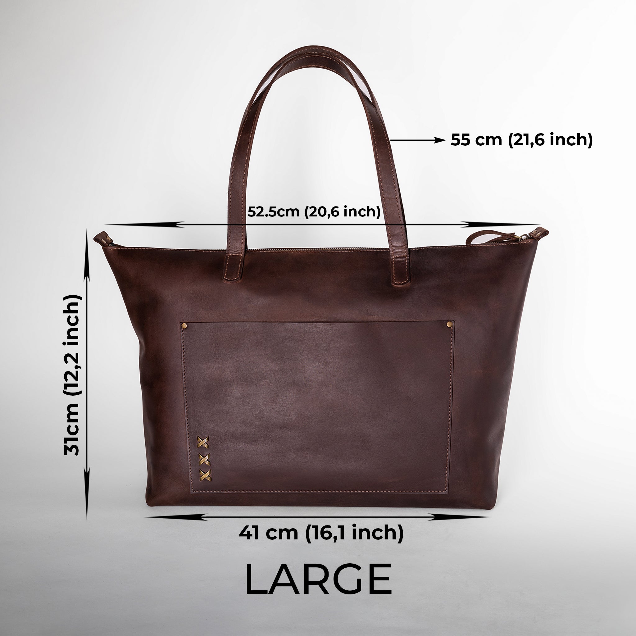 Handmade Leather Tote, Large Women Shopper - Essentials