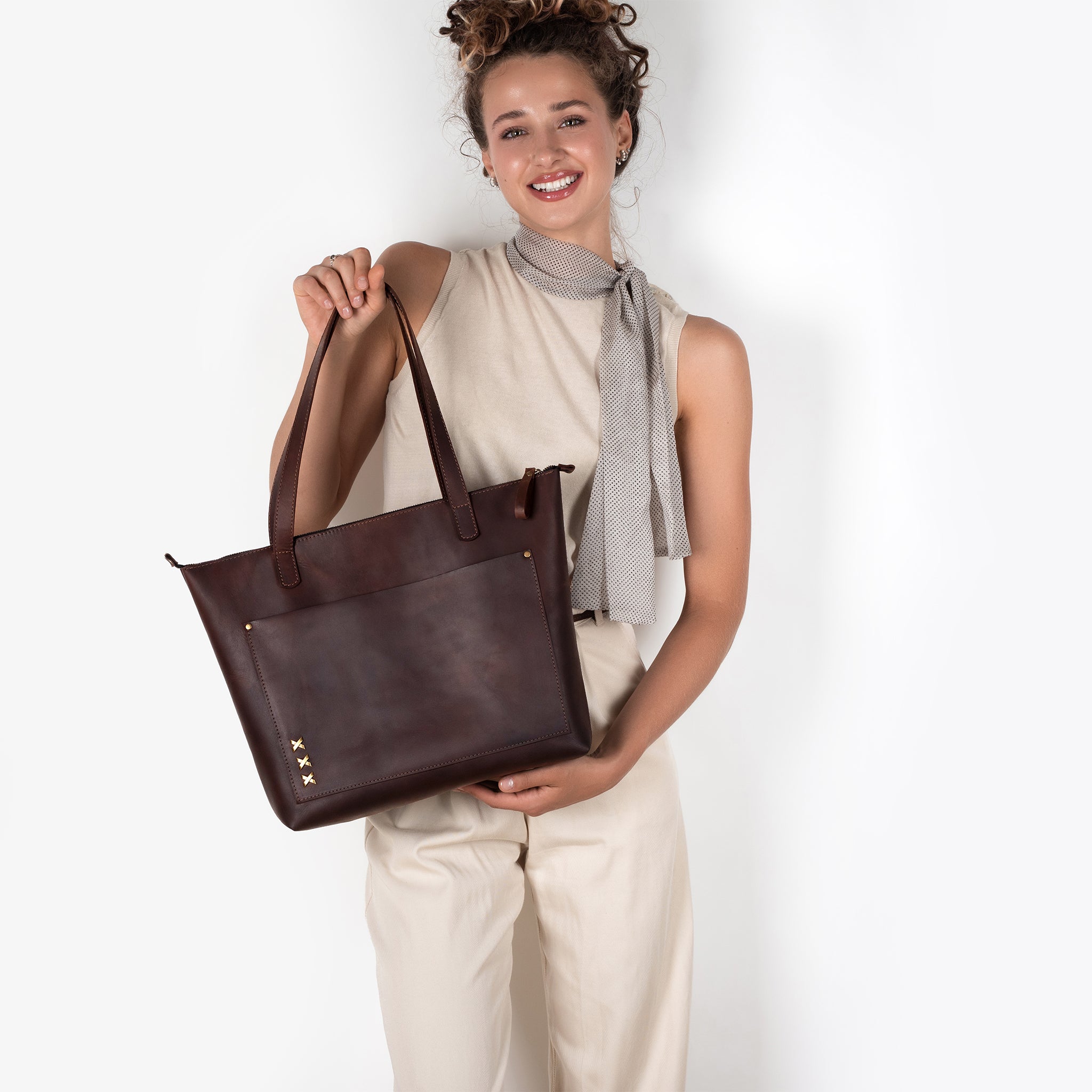 Handmade Leather Tote, Large Women Shopper - Essentials