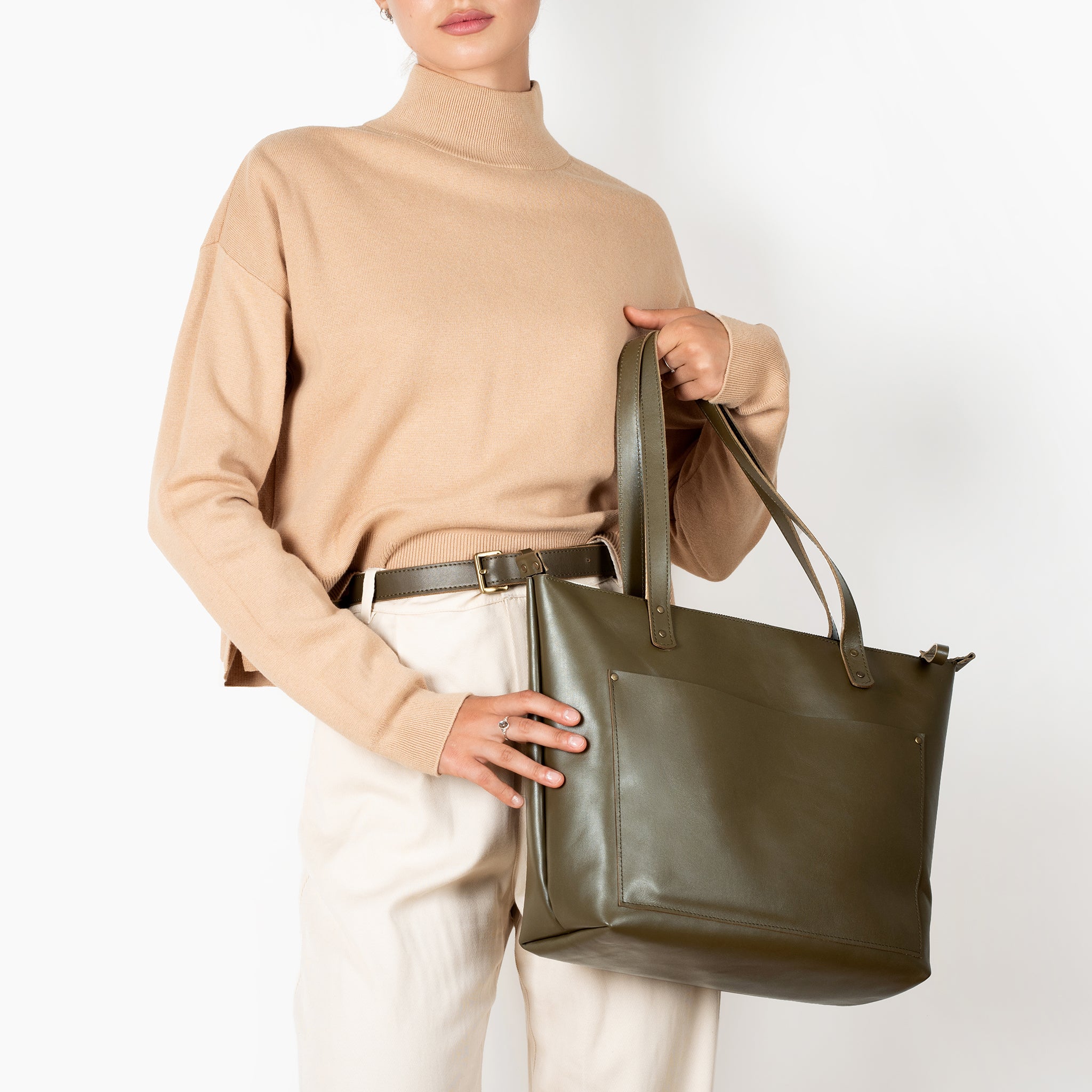 Handmade Leather Tote, Large Women Shopper - Essentials