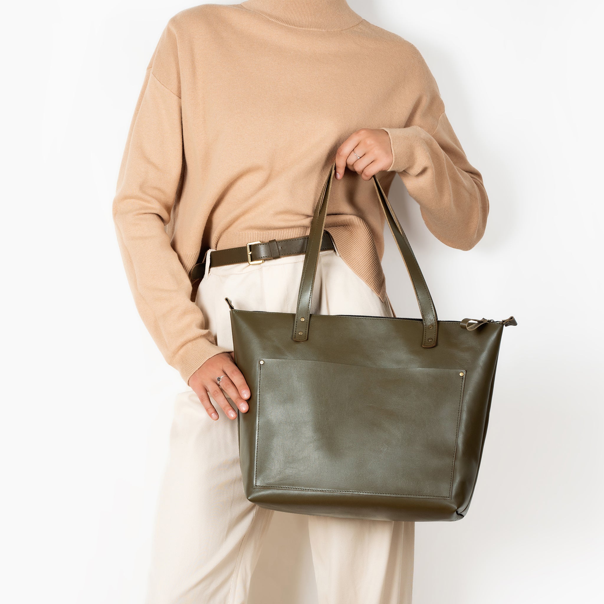 Handmade Leather Tote, Large Women Shopper - Essentials