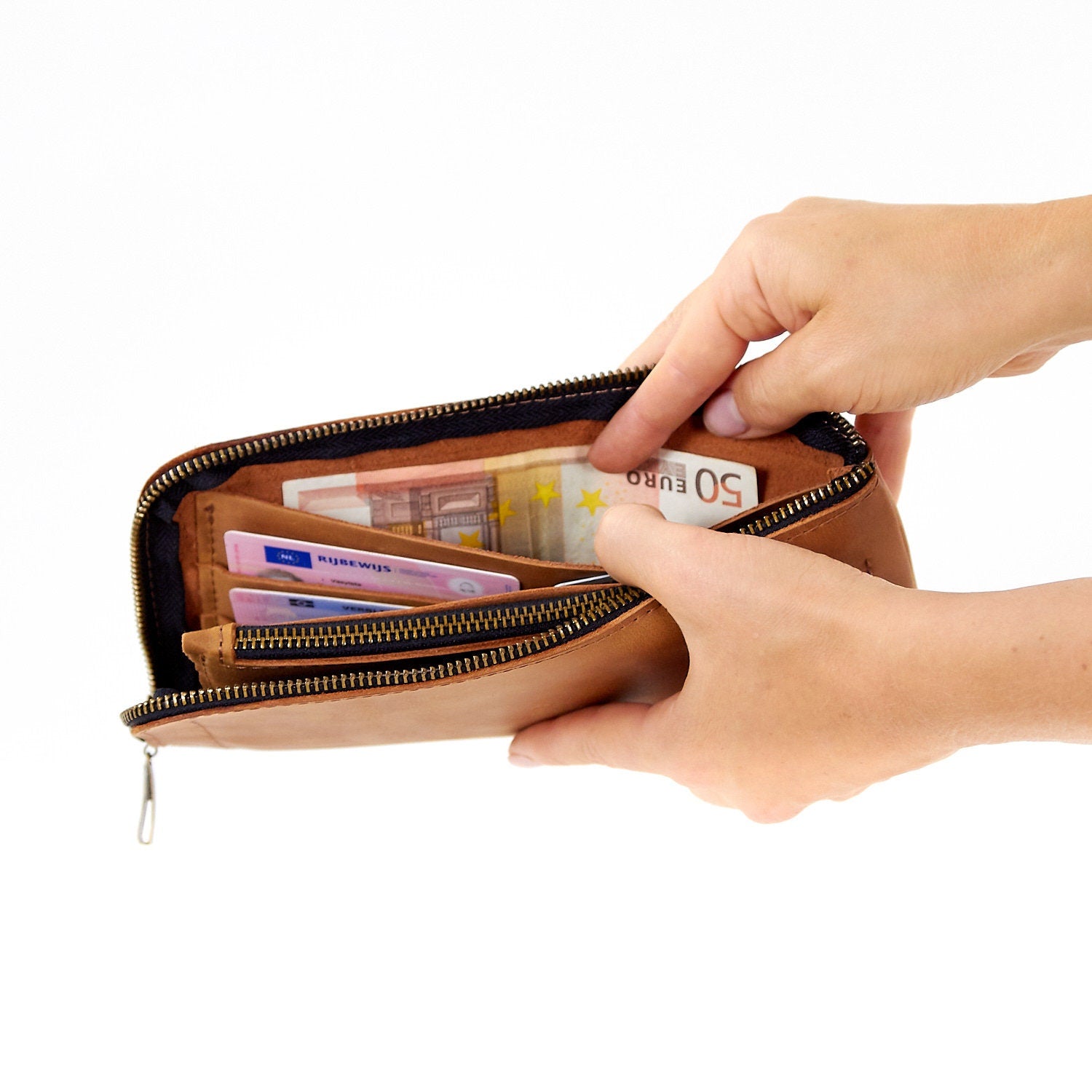 Leather Handmade Brick Wallet for women's