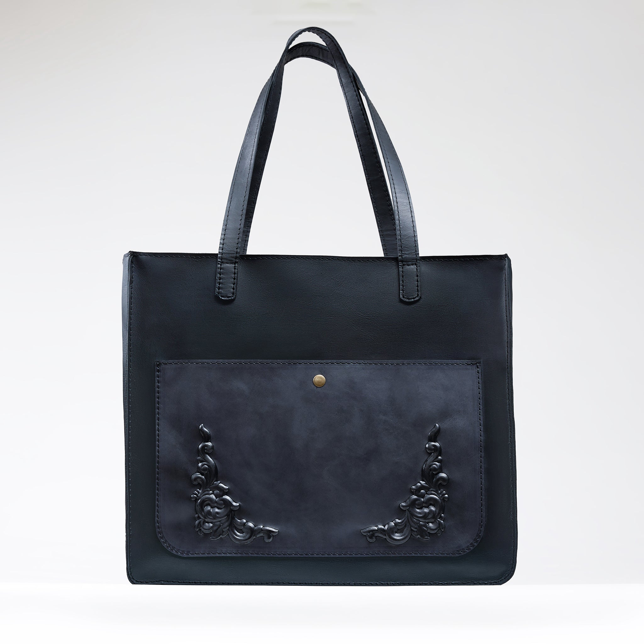 Baroque-Inspired Leather Tote Classic Elegance Meets Modern Functionality