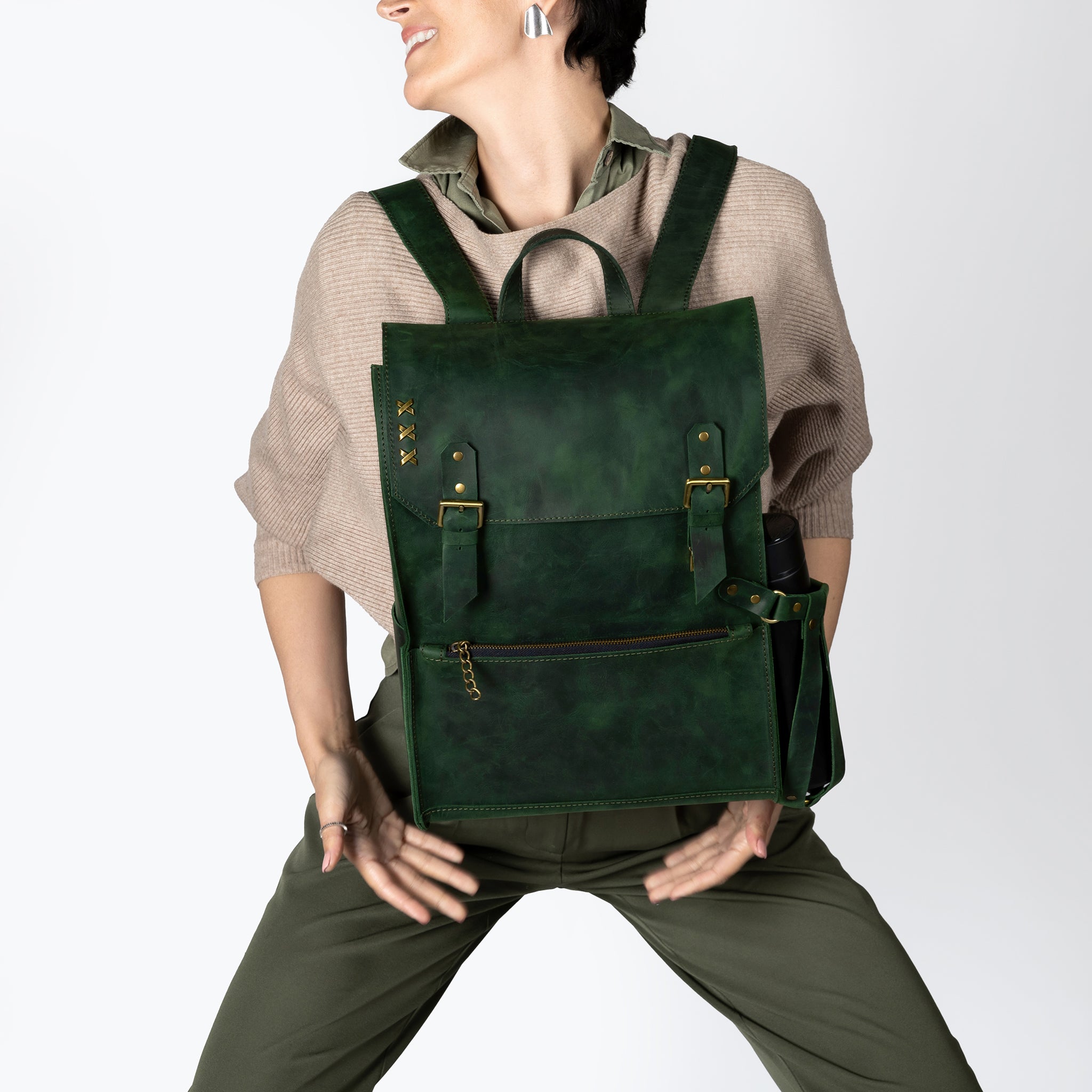 Women's Handcrafting Leather Backpack - Classic Spirit  13", 14", 15" and 16" inch. laptops