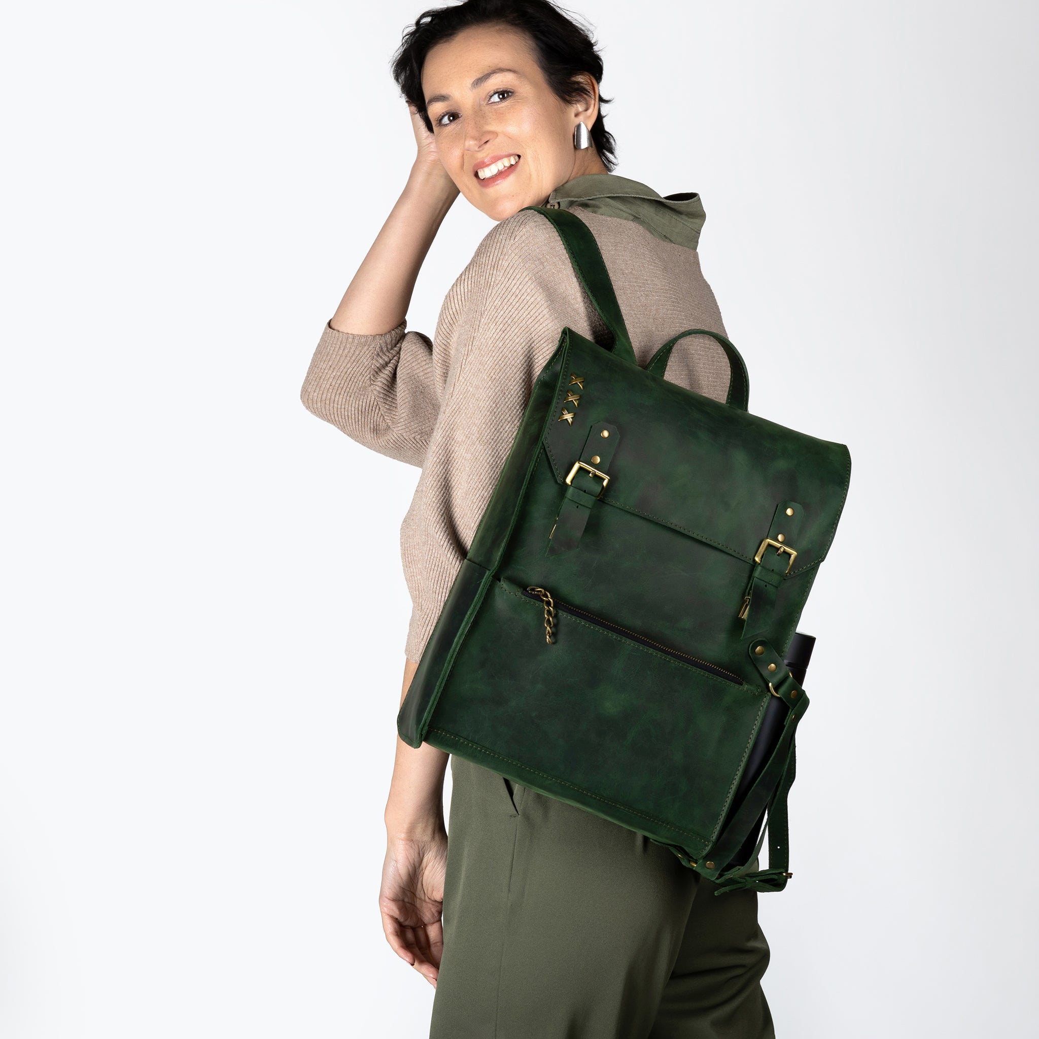 Women's Handcrafting Leather Backpack - Classic Spirit  13", 14", 15" and 16" inch. laptops