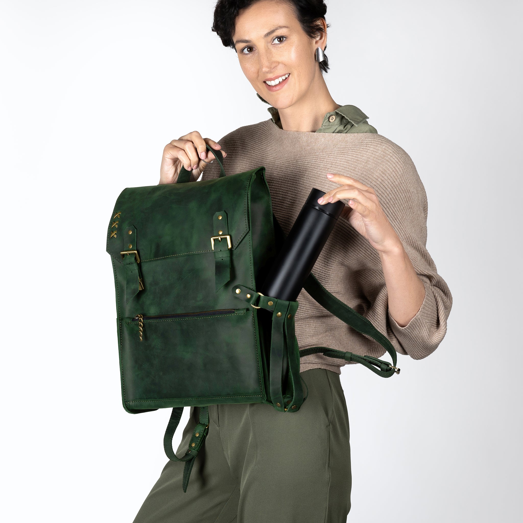 Women's Handcrafting Leather Backpack - Classic Spirit  13", 14", 15" and 16" inch. laptops