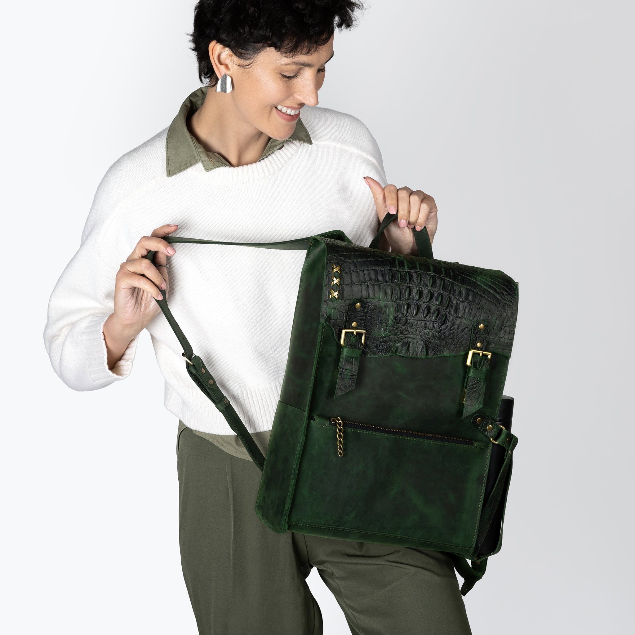 Women's Handcrafting Leather Backpack - Classic Spirit  13", 14", 15" and 16" inch. laptops