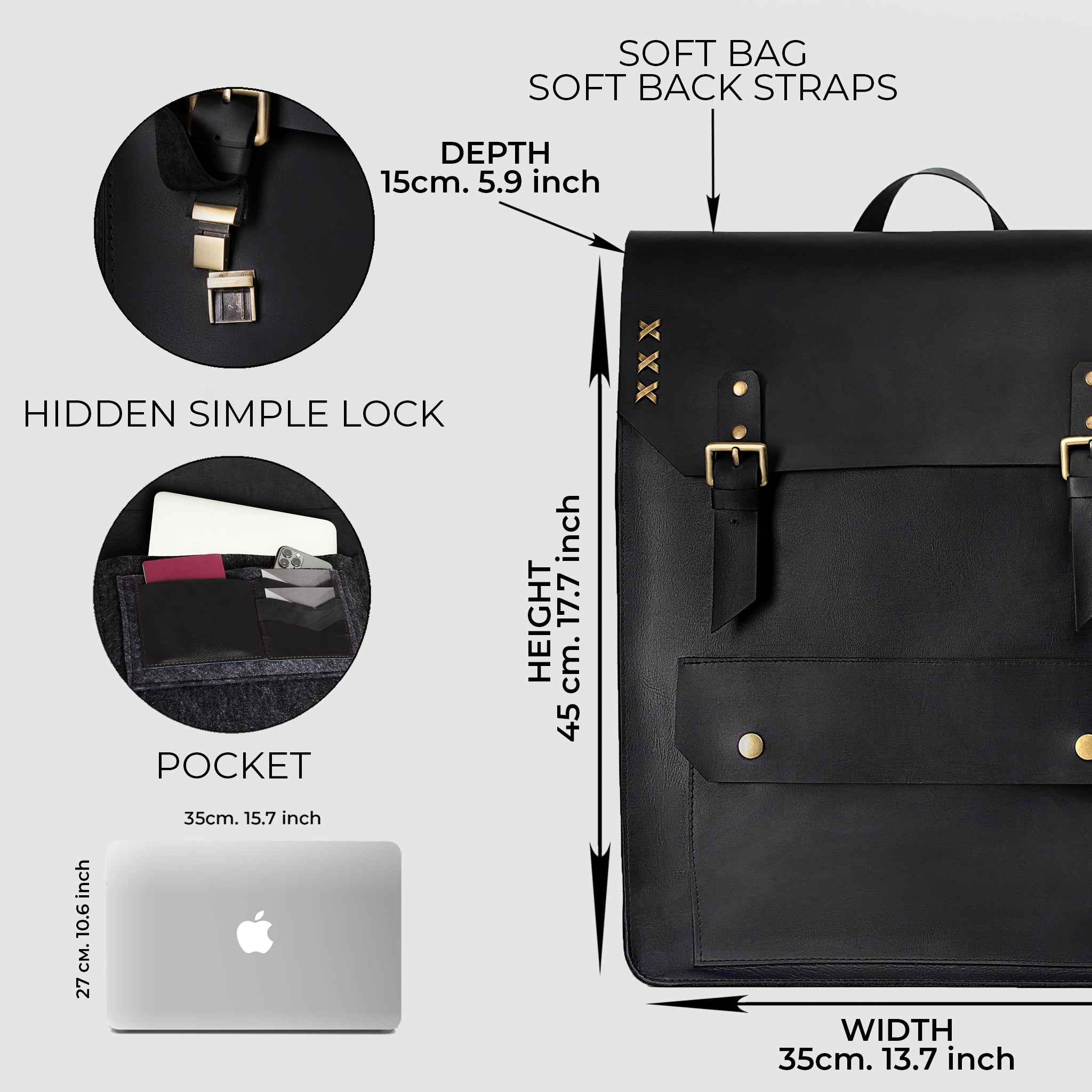 Leather Backpack  - Vondel