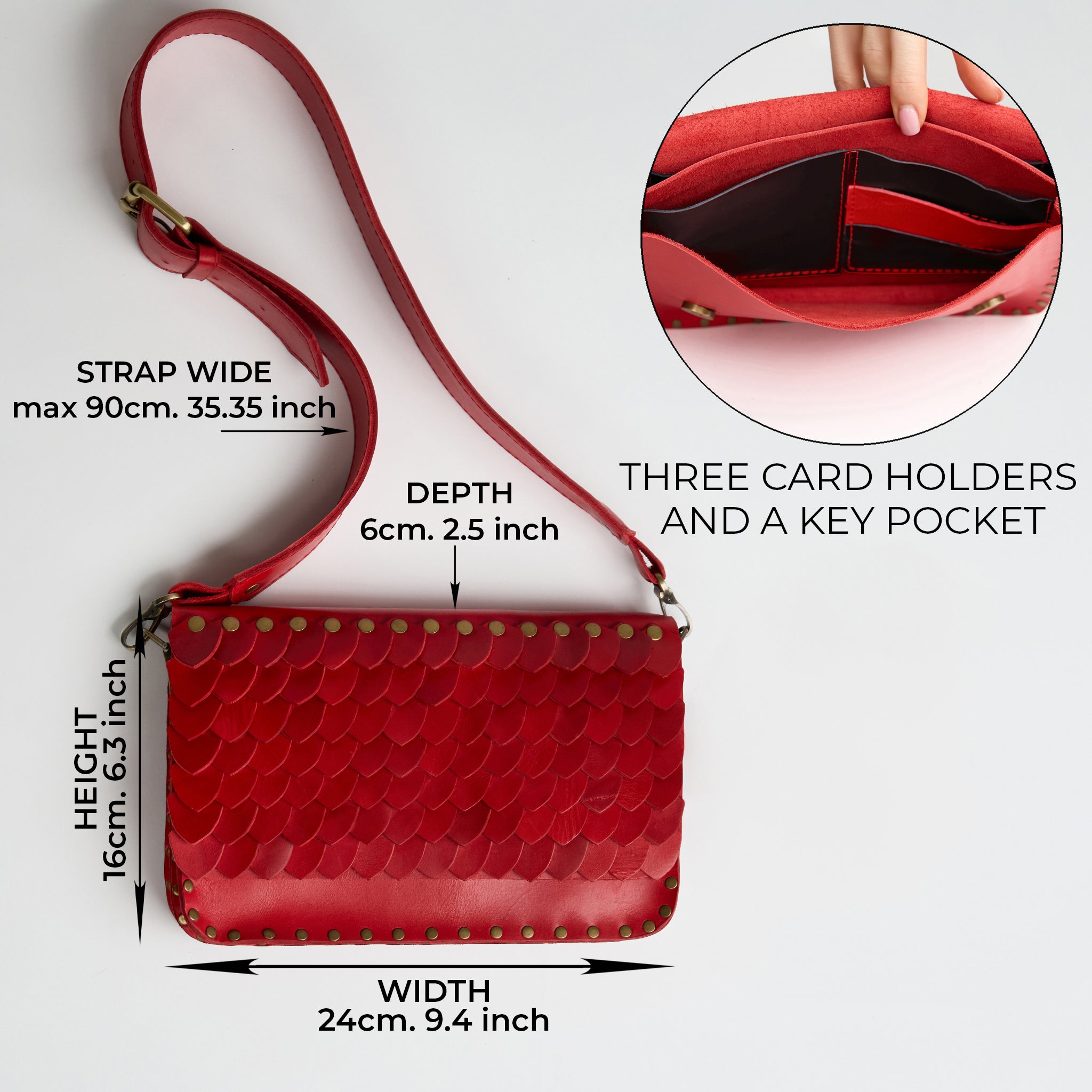 Designer Leather Crossbody bag  For Women -  Dragon Skin